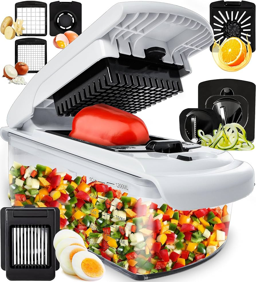Fullstar Vegetable Chopper - Food Chopper - Onion Chopper - Vegetable Slicer & Spiralizer - Veggi... | Amazon (US)