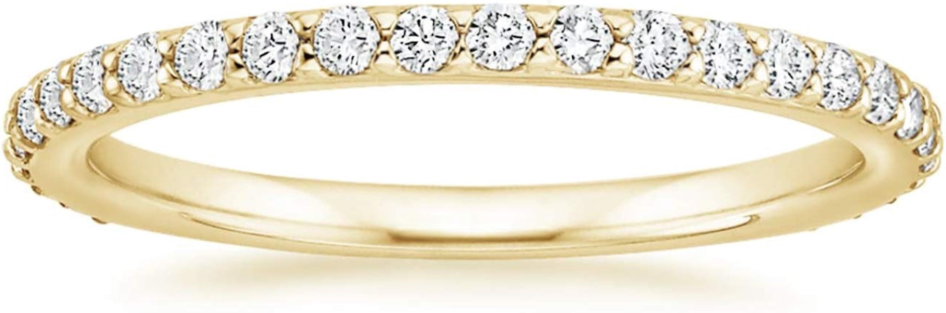 PAVOI 14K Gold Plated Sterling Silver Cubic Zirconia Diamond Stackable Eternity Bands for Women | Amazon (US)