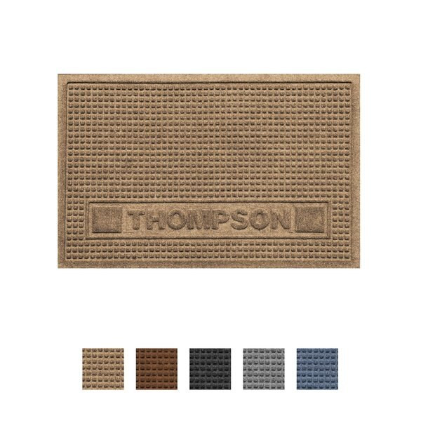 BUNGALOW FLOORING Waterhog Squares Personalized Dog & Cat Placemat, Camel, 28 x 18-in - Chewy.com | Chewy.com