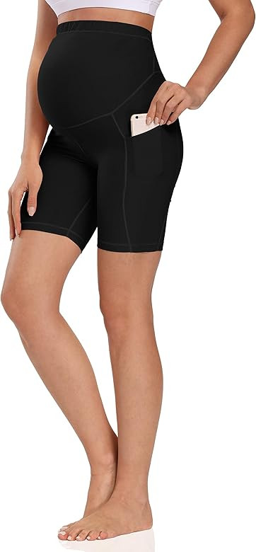 Foucome Women's Maternity Over The Belly Active Lounge Comfy Yoga Short Workout Running Athletic ... | Amazon (US)