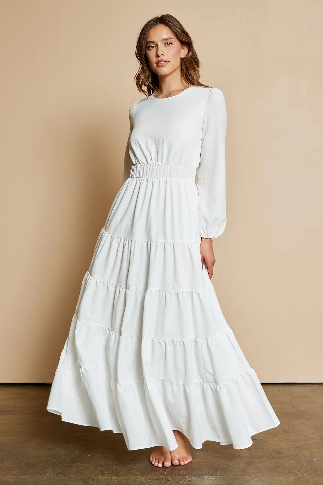 White Tiered Dress | PinkBlush Maternity