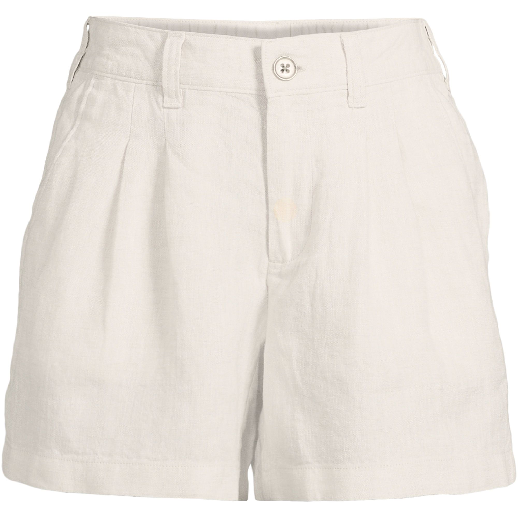 Women's High Rise Pleated A-line 5" Linen Shorts | Lands' End (US)