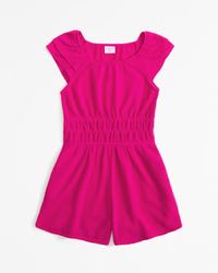 girls short-sleeve textured knit romper | girls | Abercrombie.com | Abercrombie & Fitch (US)