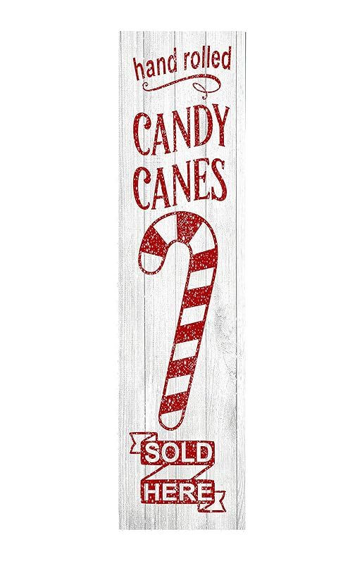 24 Inch Candy Canes Sold Here Vertical Wood Print Sign | Amazon (US)