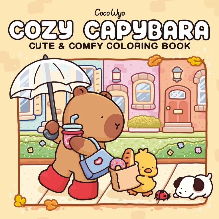 Cozy Capybara: Coloring Book for Adults and Kids, 96 pages (Paperback) | Walmart (US)