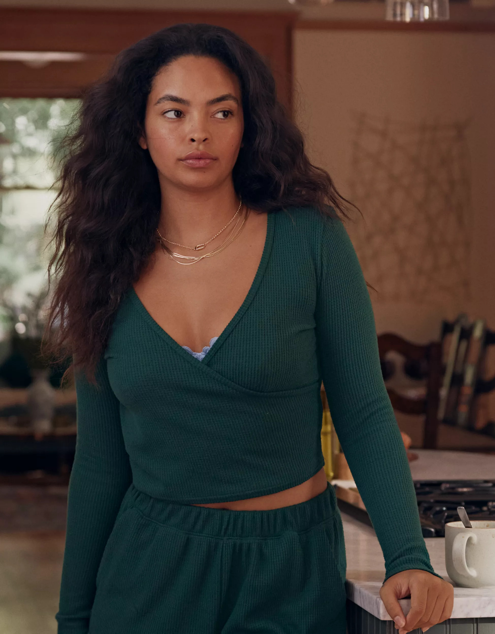 Aerie Waffle Wrap Top | American Eagle Outfitters (US & CA)