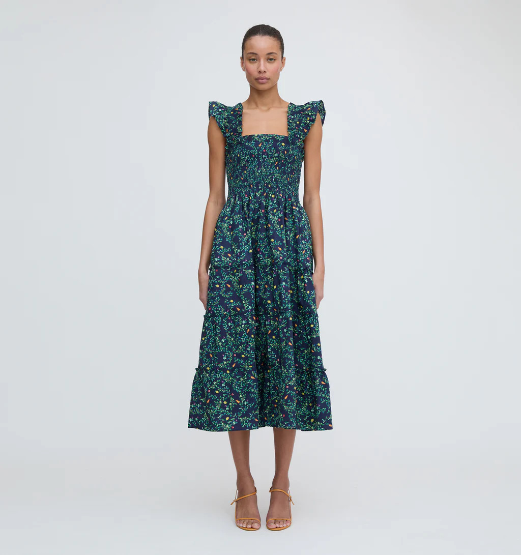 The Ellie Nap Dress - Midnight Garden Poplin | Hill House Home US
