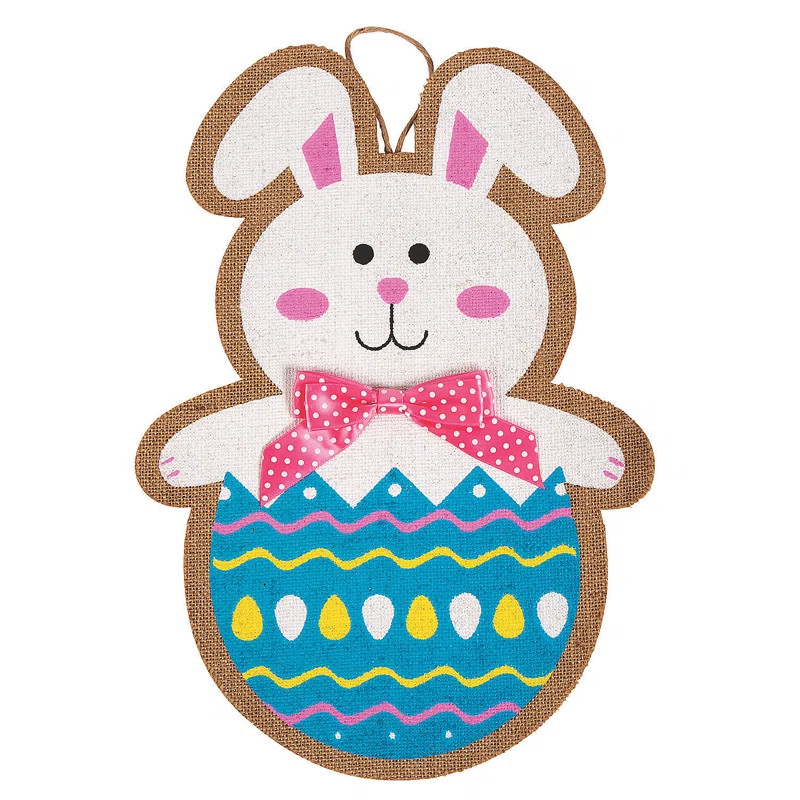 Easter Bunny Burlap Sign - Home Decor - 1 Piece | Wayfair North America