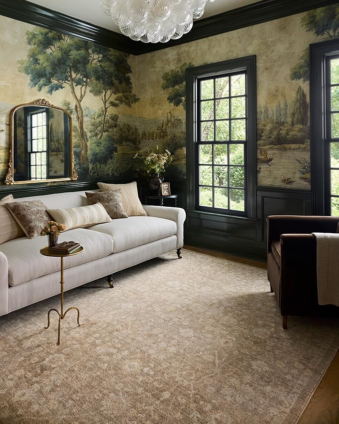 Loloi Chris Loves Julia Palma Collection PLM-06 Natural/Smoke 7'-10" x 10' Fringe Area Rug Vintag... | Amazon (US)