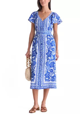 Vineyard Vines Women's Short Sleeve Britt Midi Dress, Large | Belk