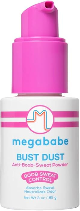 Megababe Sweat Absorbing Body Powder - Bust Dust, with Applicator Pump, Summer and Hot Weather Mu... | Amazon (US)
