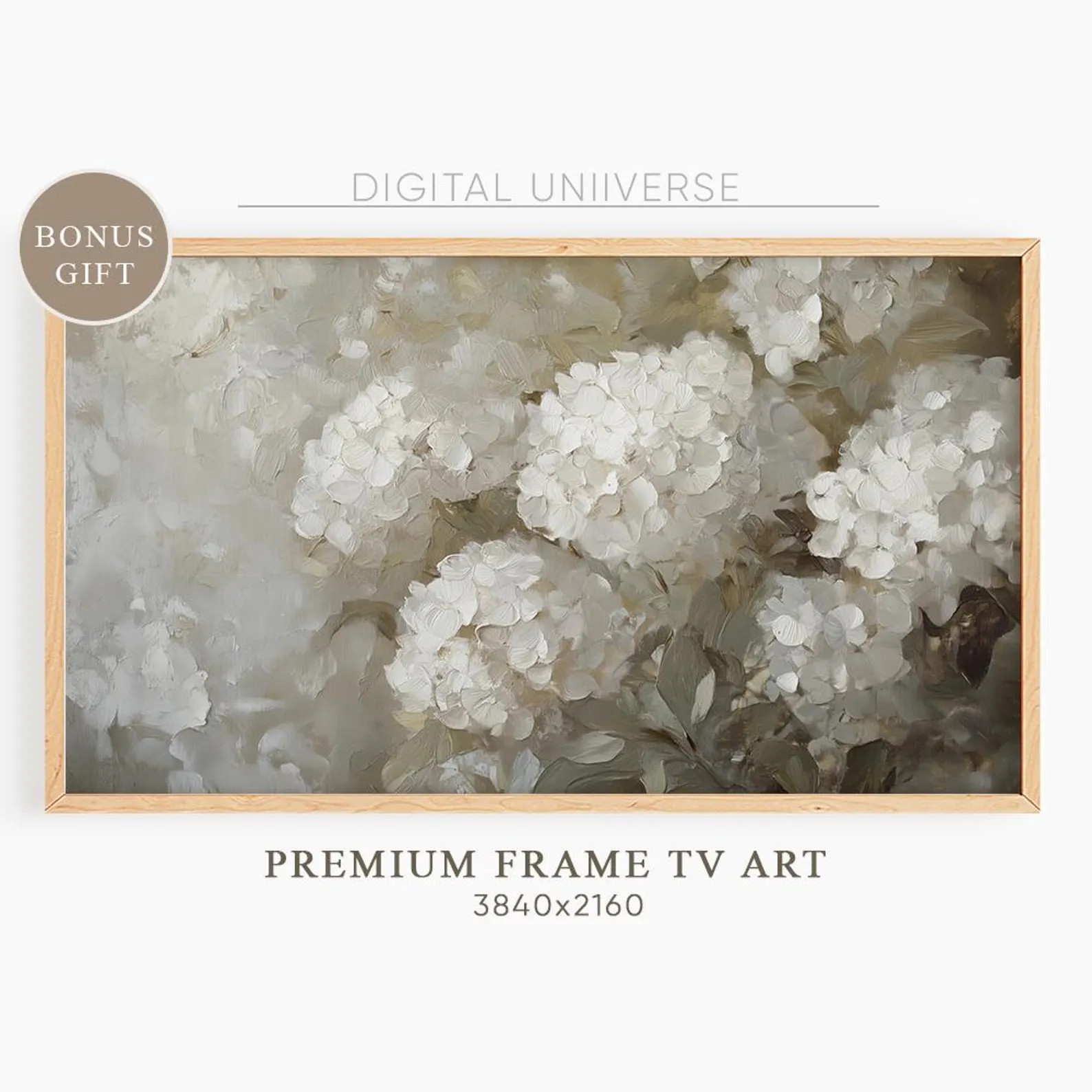 Beige Hydrangea Flower Samsung Frame TV Art, Vintage Style Spring Floral Painting, Easter Botanic... | Etsy (US)