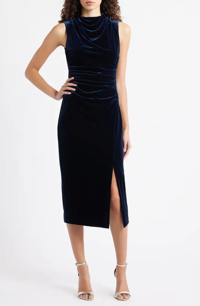 Cowl Neck Velvet Midi Dress | Nordstrom