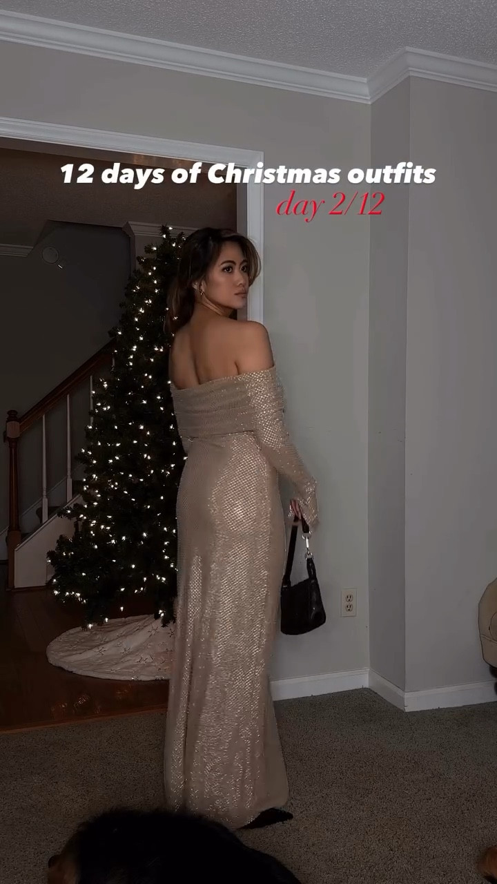 Day 2! 🎄🎁 Dress is from Meshki wearing the Marcel off shoulder diamanté dress (size small)

#holidayoutfit #christmasoutfit #festivewear #partywear #christmasdress #festiveoutfit ✨

#LTKootd #LTKSeasonal #LTKPetite