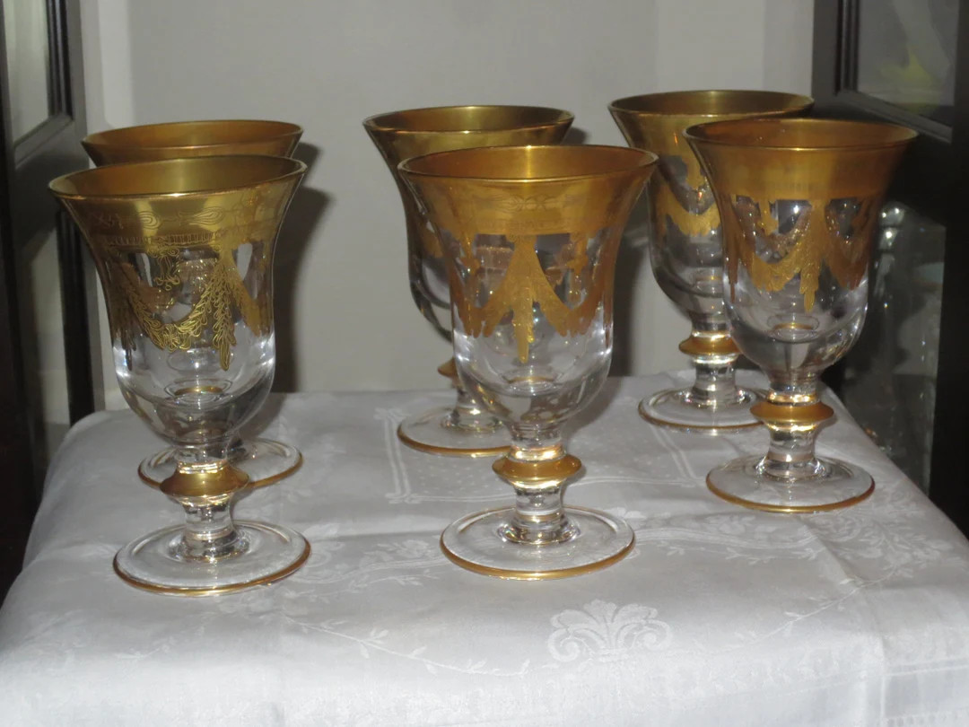 Vintage Set of 6 Arte Italica Medici Gold Pattern Hand Painted - Etsy | Etsy (US)