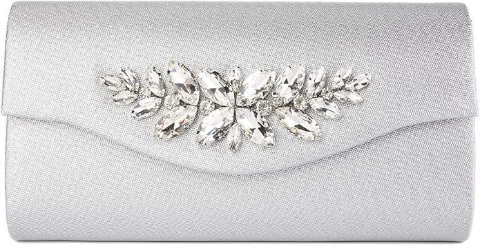 GESU Leather Clutch Purses for women Rhinestone Evening Bag Wedding Party Dress Purses. | Amazon (US)