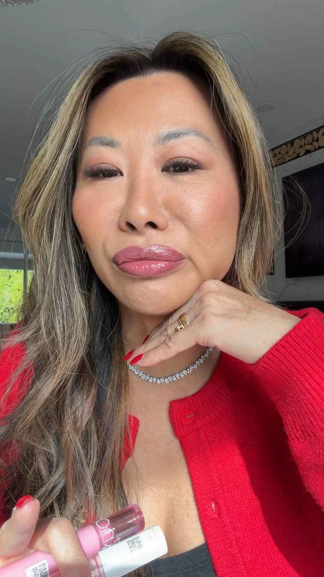 My favorite lip balm Kaya fig color, lip gloss peony ballet color. On sale. Also linked my cardigan, built in bra tank, and pear shaped CZ choker  

#LTKootd #LTKgrwm #LTKBeauty