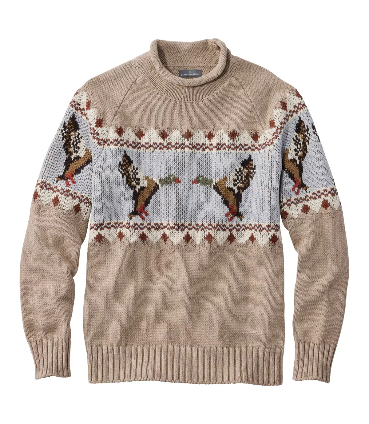 Men's Signature Organic Cotton Rollneck Sweater, Fair Isle | L.L. Bean