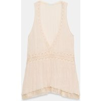 Zara - Combination Lace Top - Light Pink - L - Woman | Zara US