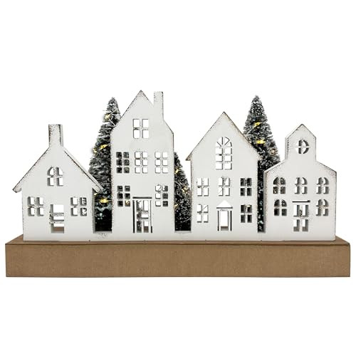 Christmas Decorations for Home Led Lighted Christmas Tree Decor Wooden Merry Christmas Sign Rusti... | Amazon (US)