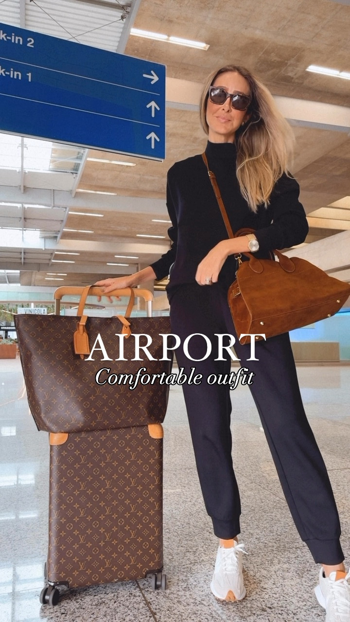 Comfortable and stylish airport outfit idea 
It runs tts , wearing a size small
Amazon suede bag that is beautiful and it the perfect shade of brown . Mine is the size small 


#LTKTravel #LTKOver40 #LTKItBag