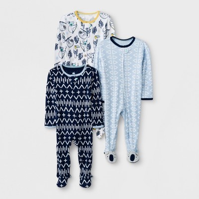Baby Boys' 3pk Gone Wild Zip Sleep 'N Play - Cloud Island™ Blue Newborn | Target