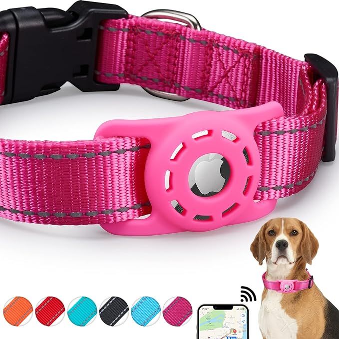 KONITY Reflective AirTag Dog Collar, Compatible with Apple AirTag, Nylon Pet Cat Puppy Collar wit... | Amazon (US)