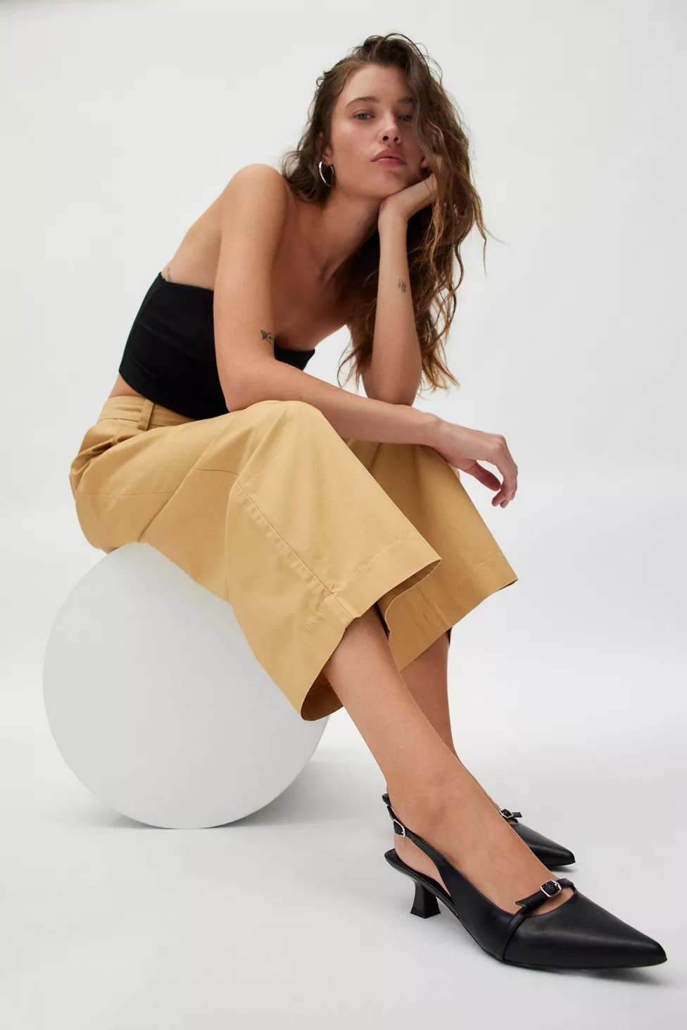 UO Petra Buckle Slingback Heel | Urban Outfitters (US and RoW)