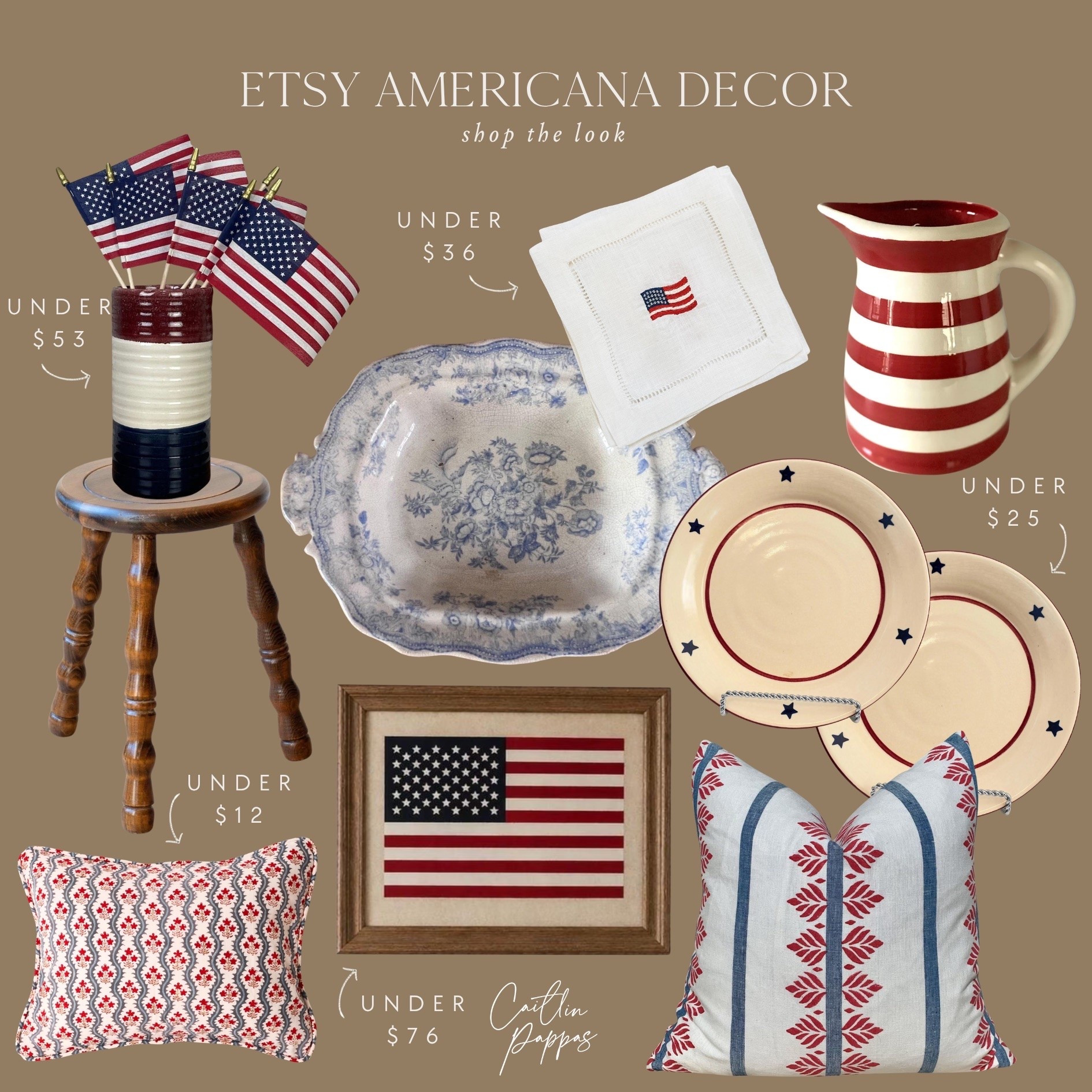 Etsy Americana decor 🤍 Loving these red, white, and blue finds for the home. 🇺🇸🙌🏻