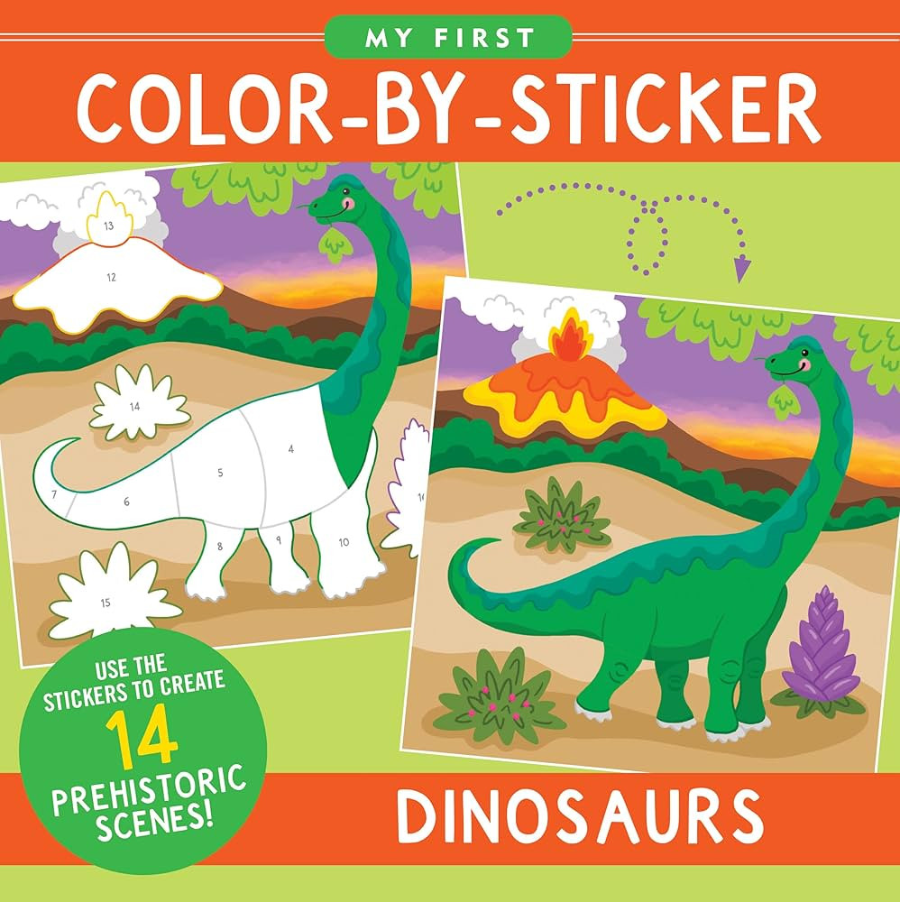 My First Color-by-Sticker Book - Dinosaurs | Amazon (US)