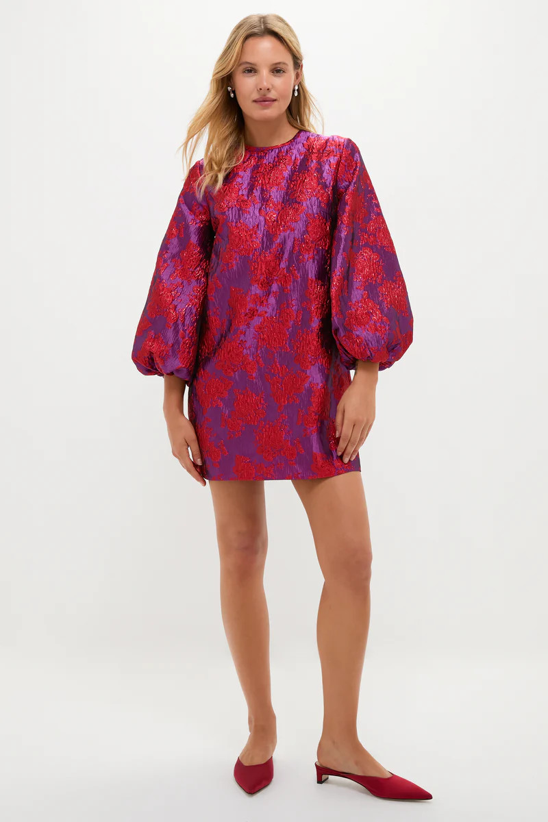 Red & Purple Jacquard Janie Mini Dress | Tuckernuck (US)