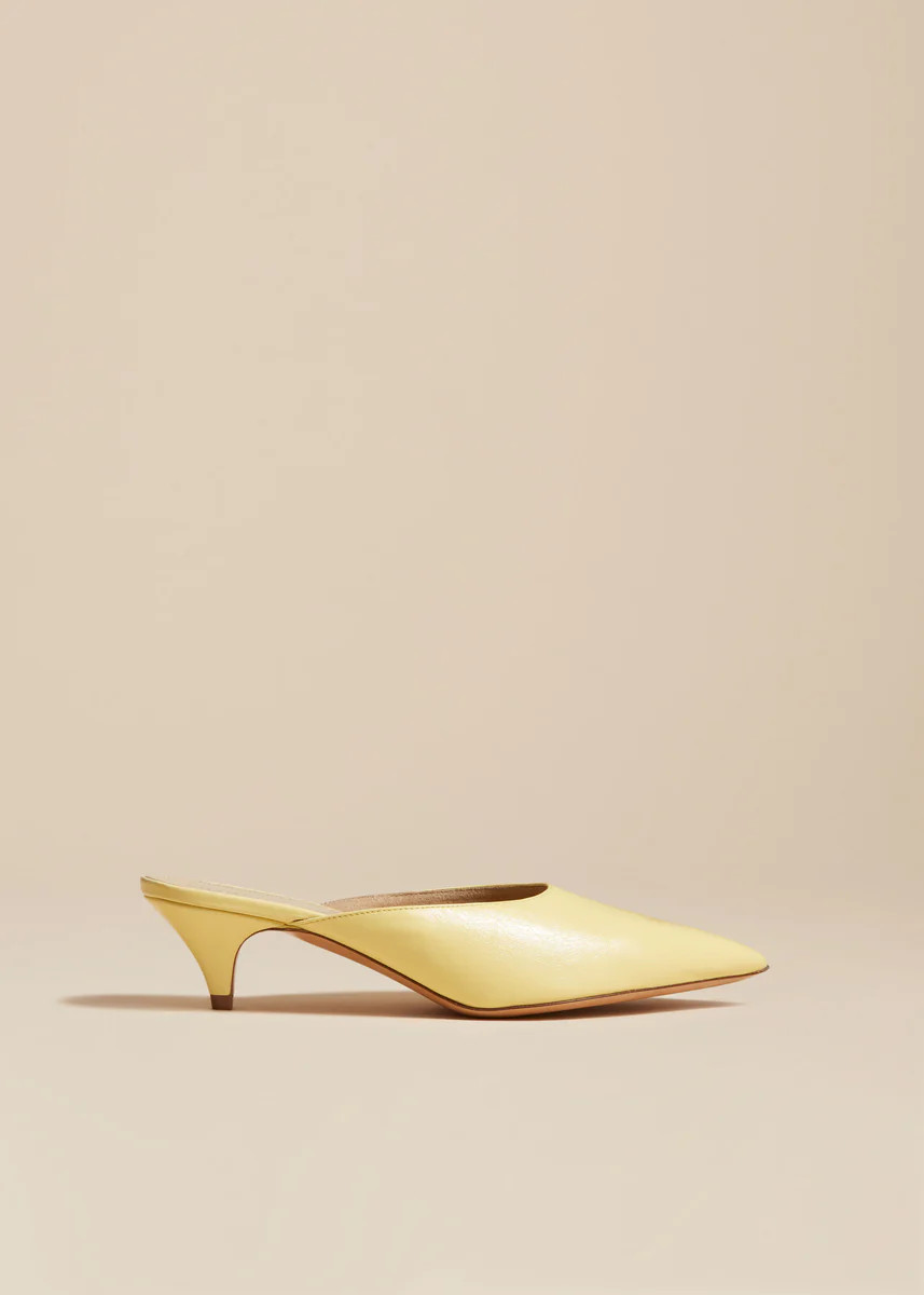 The River Mule in Pale Yellow Leather | Khaite