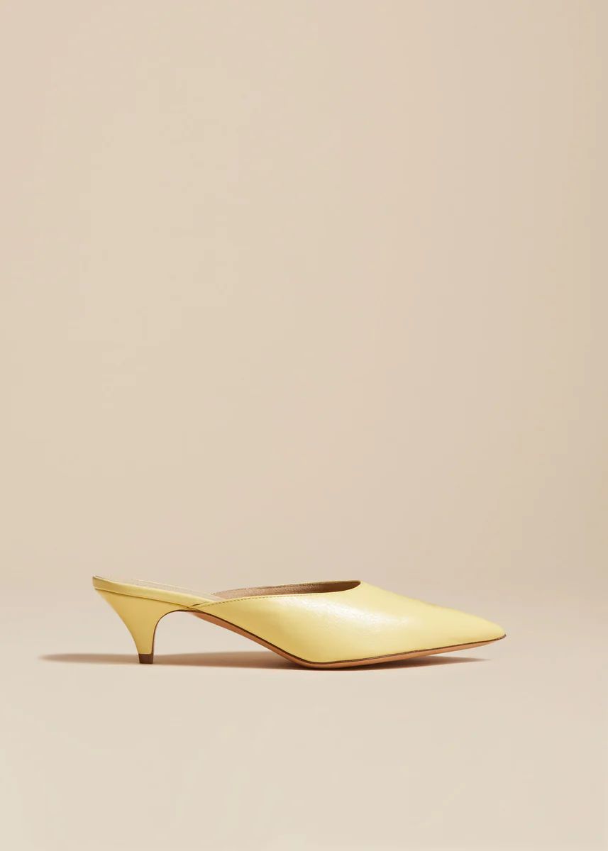 The River Mule in Pale Yellow Leather | Khaite
