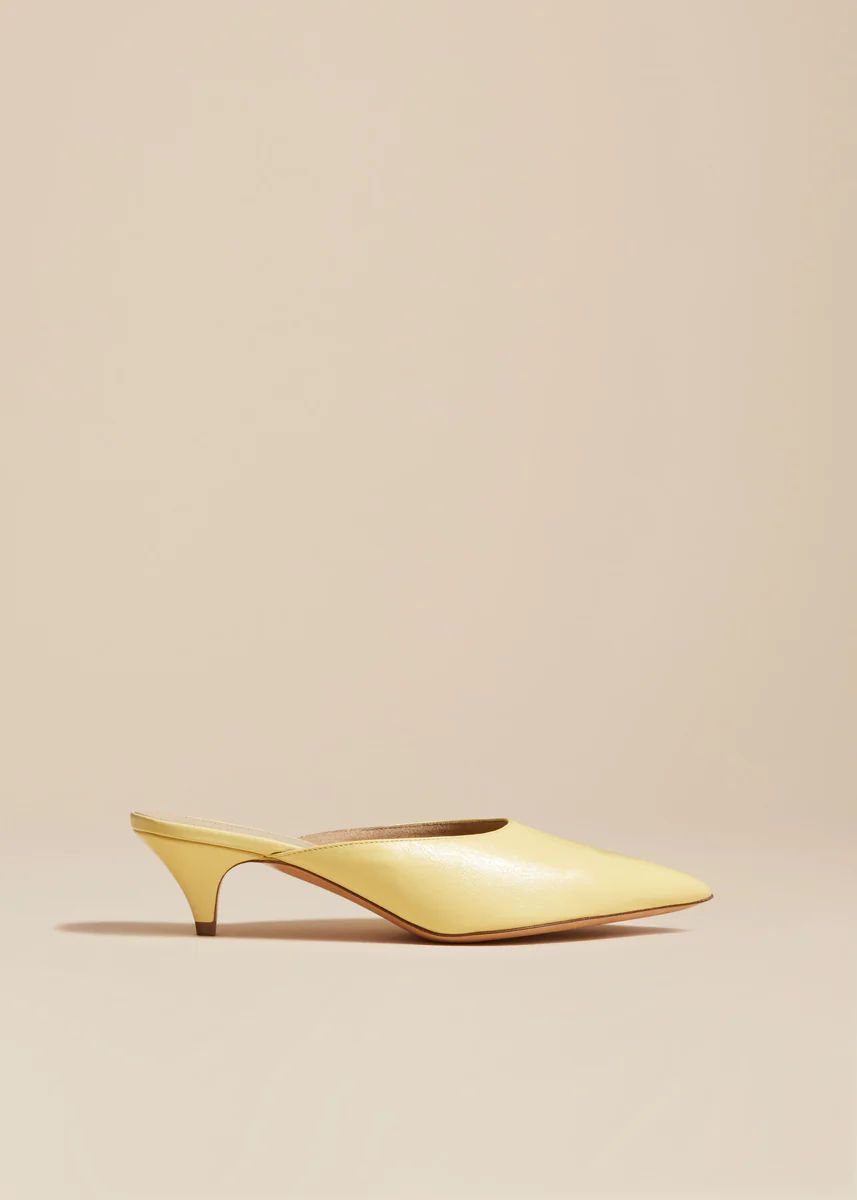 The River Mule in Pale Yellow Leather | Khaite
