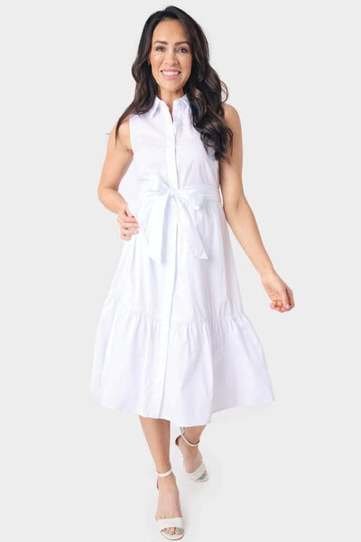 Sleeveless Midi  Poplin Shirt Dress | Gibson