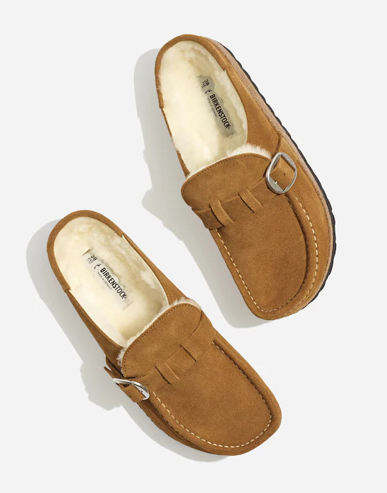 Birkenstock&reg; Suede Buckley Clogs in Shearling | Madewell | Madewell