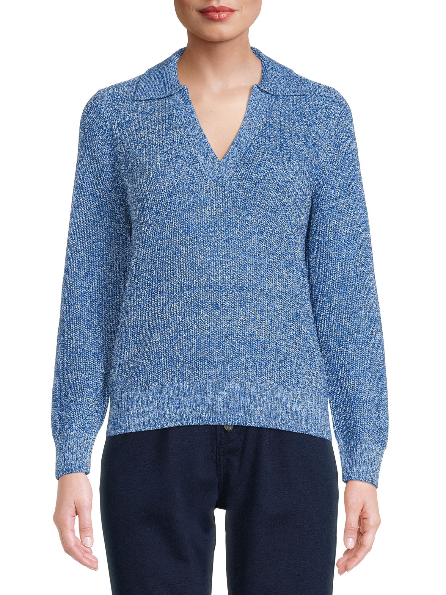 Time and Tru Women's Polo Sweater | Walmart (US)