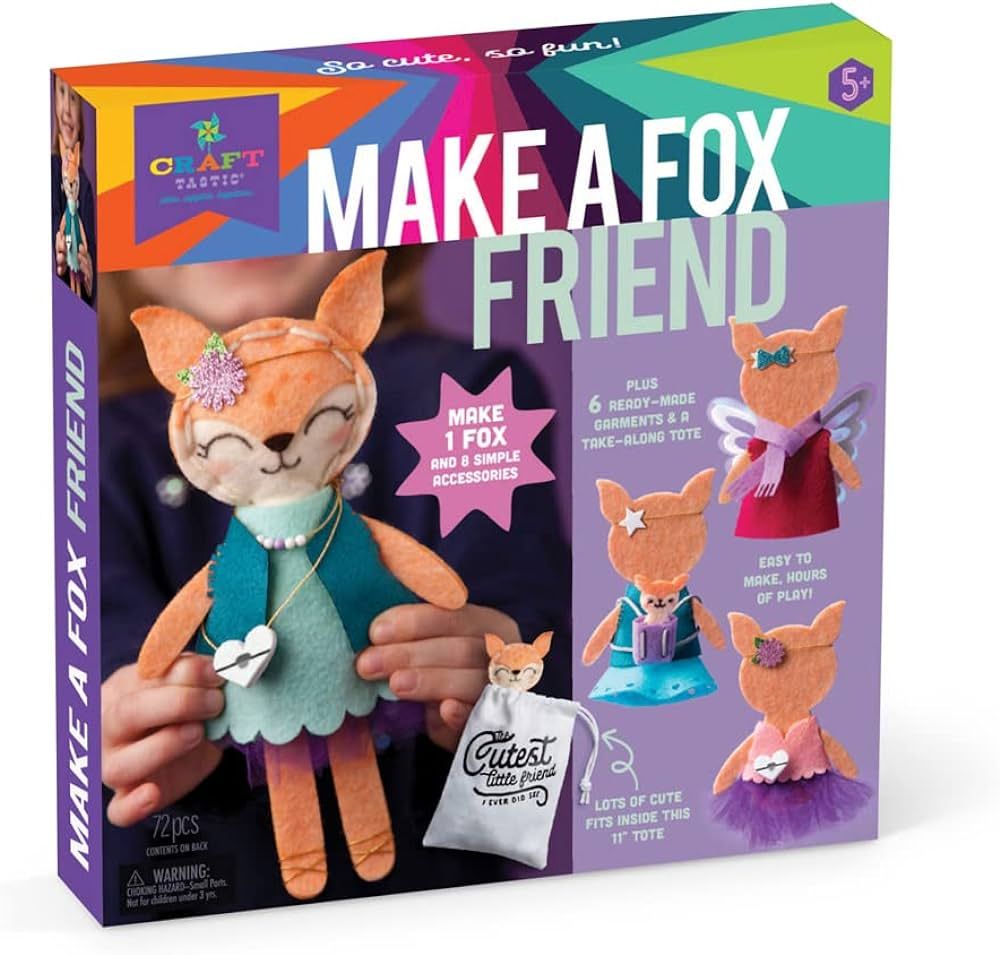 Craft-tastic – Make a Fox Friend Craft Kit – Learn to Make 1 Easy-to-Sew Stuffie with Clothes... | Amazon (US)
