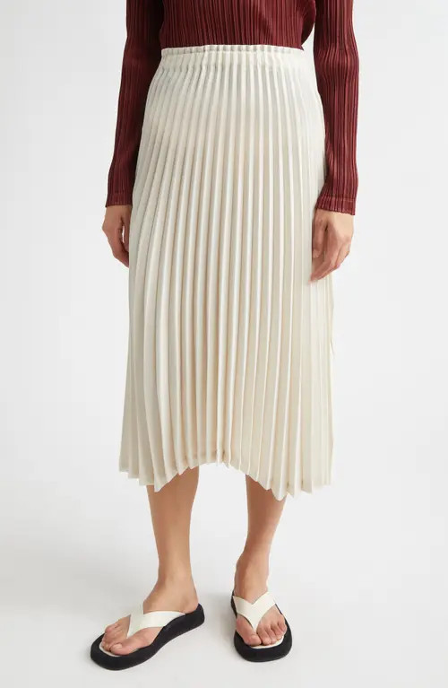 Pleats Please Issey Miyake Circular Pleated Midi Skirt in Off White at Nordstrom | Nordstrom
