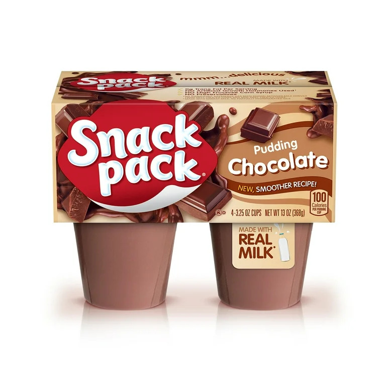 Snack Pack Chocolate Pudding, 4 Count Pudding Cups | Walmart (US)