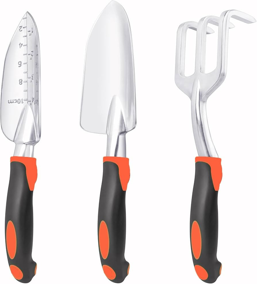 Garden Tools Set, 3 Pack Heavy Duty Gardening Tools Set Include Garden Shovel, Transplant Trowel ... | Amazon (US)