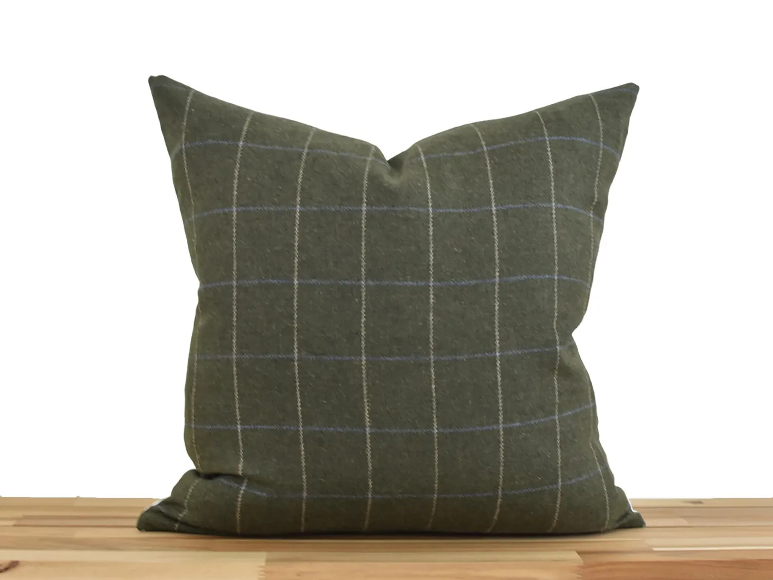Dark Green Plaid Pillow Cover, Olive Green Windowpane Pillow, Classic Plaid Throw Pillow | Etsy (Global)