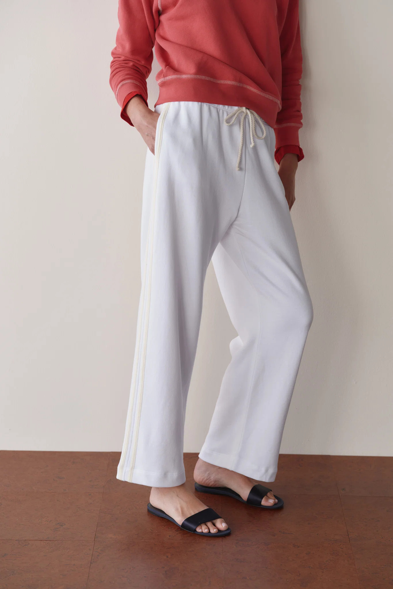 The Eco-Terry Stripe Crop Pant | DONNI.