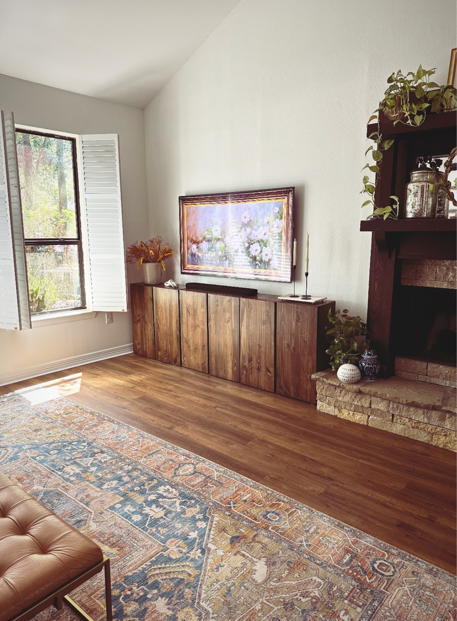 Linked what I could from our living room! Our “media console” is an IKEA hack using 3 Ivar Cabinets, but I linked some similar looks for you!  ………… entertainment center tv console frame tv living room decor living room decorations home refresh living room refresh traditional decor oriental rug area rug large rug versatile rug stain resistant rug family room decor playroom decor restoration hardware dupe pottery barn dupe west elm dupe flameless candles candlesticks amazon home decor leather ottoman marble chain marble tray wood console wood tv console wood tv stand storage cabinets playroom storage get the look for less home decor 

#LTKHome #LTKStyleTip #LTKFamily