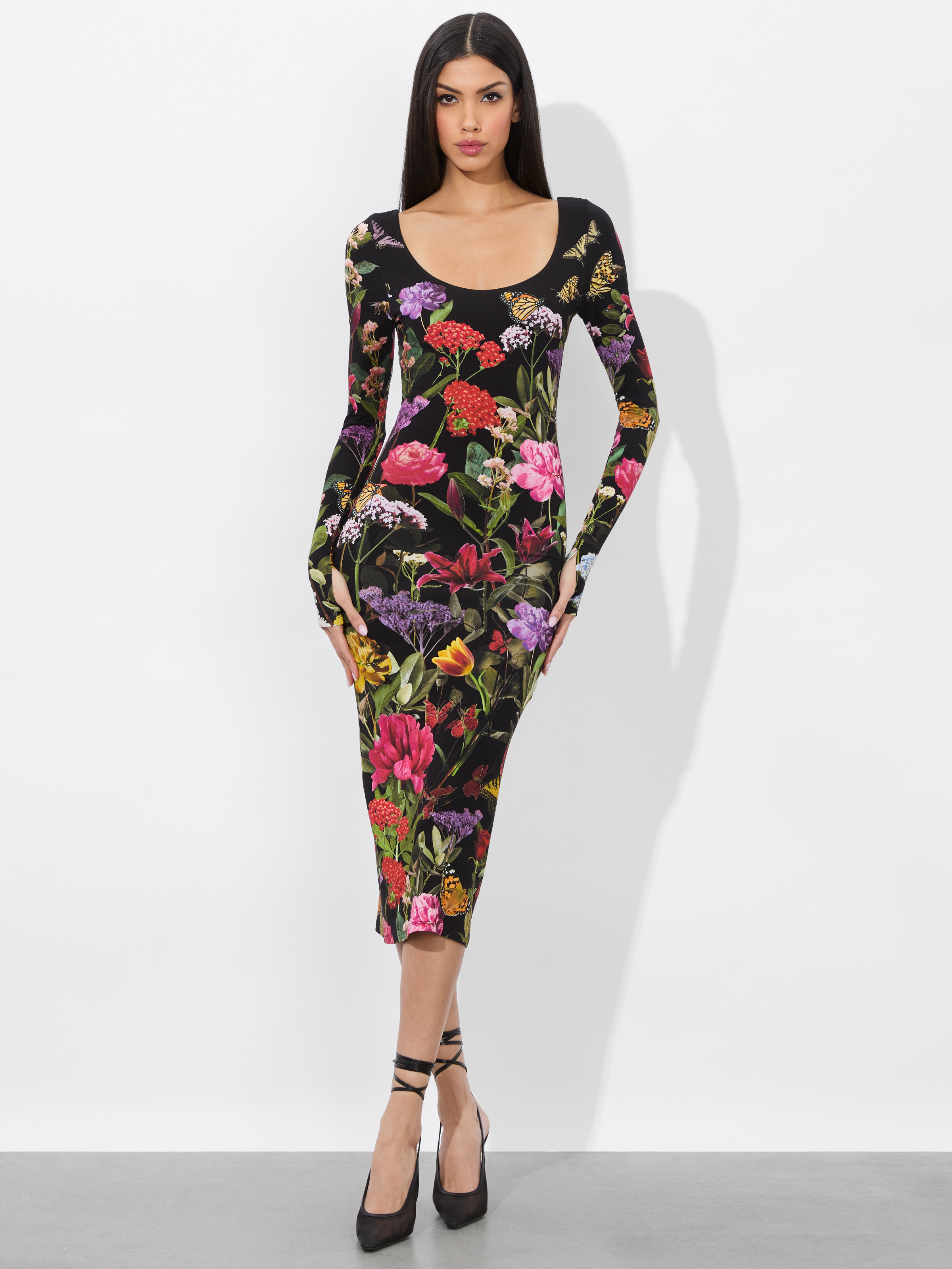 alice + olivia DELORA MIDI DRESS | Alice + Olivia