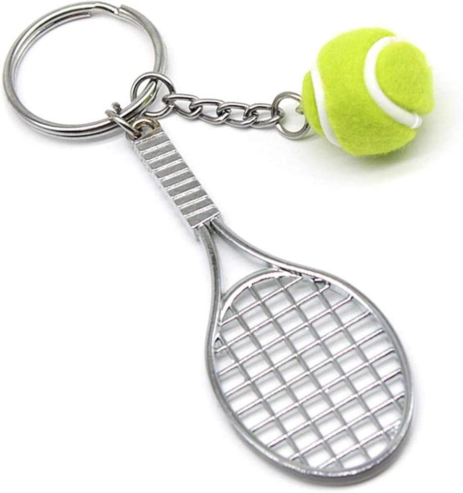 LEPRATO Tennis Keychain Mini Metal Tennis Keychains Cute Tennis Racket Ball Keychain Perfect Gift... | Amazon (US)