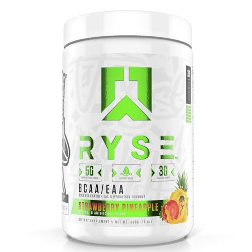 Ryse Core Series BCAA+EAA | Recover, Hydrate, and Build | with 5g Branched Chain Aminos and 3g Essential Aminos | 30 Servings (Strawberry Pineapple) | Amazon (US)