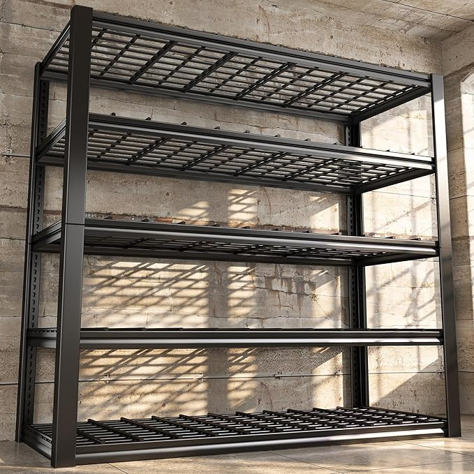 REIBII 2500LBS Garage Shelving 48''W X 72''H X18''D Garage Storage Shelves Heavy Duty Shelving 5 ... | Amazon (US)