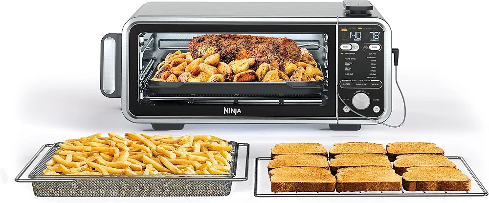 Ninja, Toaster Oven, Air Fryer, Thermometer, Toaster Oven Air Fryer Combo, Stainless Steel, Quick... | Amazon (US)