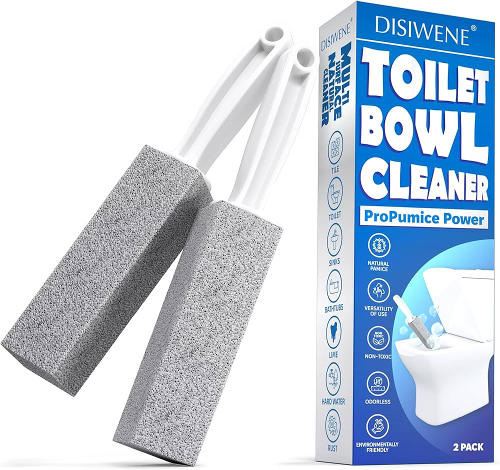 DISIWENE Pumice Cleaning Stone with Handle Toilet Bowl Cleaner Hard Water Ring Remover for Bath/P... | Amazon (US)